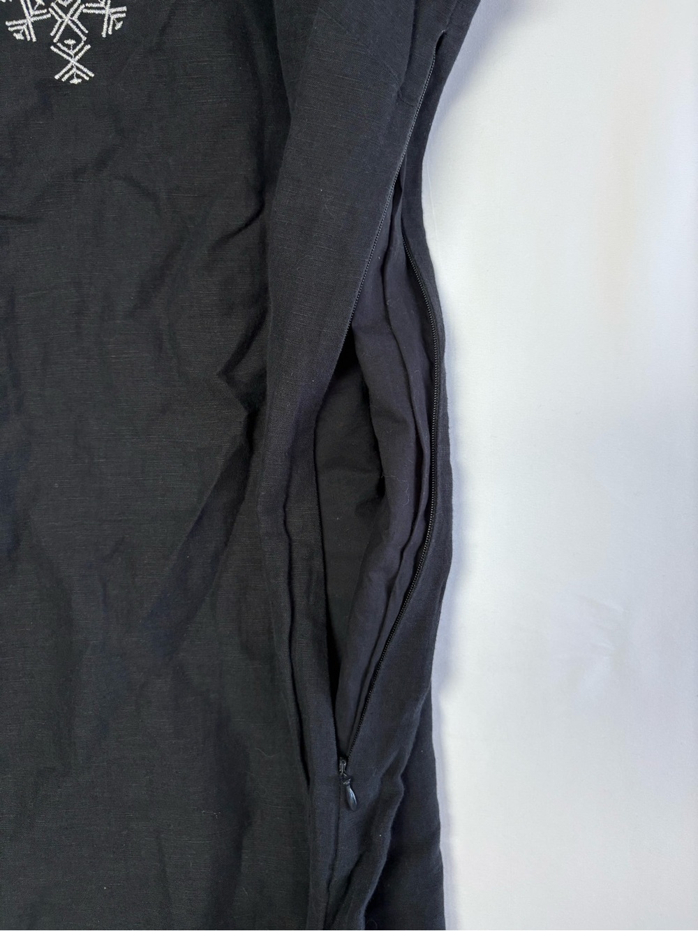 Vineyard Vines Linen Blend Embroidered Black Sheath Dress - Picture 6 of 12
